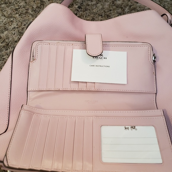Leather Coach Light Pink Zippered Tote - Picture 8 of 8